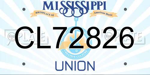 CL72826 Mississippi License Plate