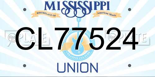 CL77524 Mississippi License Plate