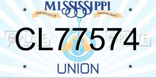 CL77574 Mississippi License Plate