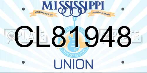 CL81948 Mississippi License Plate
