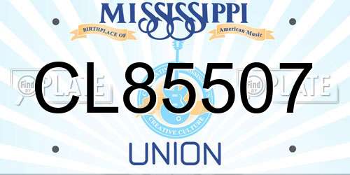 CL85507 Mississippi License Plate