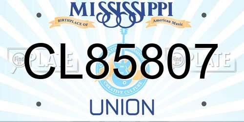 CL85807 Mississippi License Plate