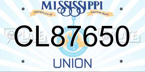 CL87650 Mississippi License Plate
