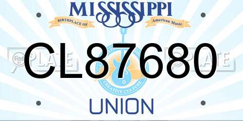 CL87680 Mississippi License Plate