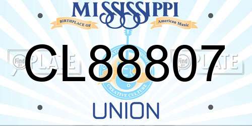 CL88807 Mississippi License Plate