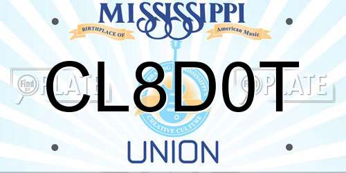 CL8D0T Mississippi License Plate