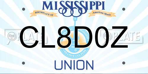 CL8D0Z Mississippi License Plate