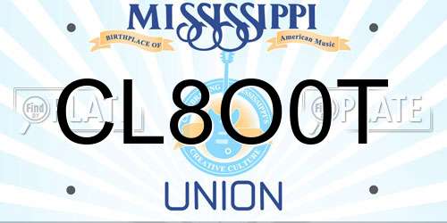CL8O0T Mississippi License Plate