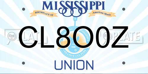 CL8O0Z Mississippi License Plate