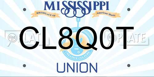 CL8Q0T Mississippi License Plate