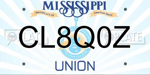 CL8Q0Z Mississippi License Plate