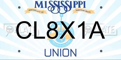 CL8X1A Mississippi License Plate