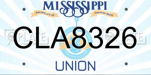 CLA8326 Mississippi License Plate