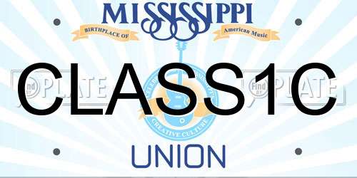 CLASS1C Mississippi License Plate