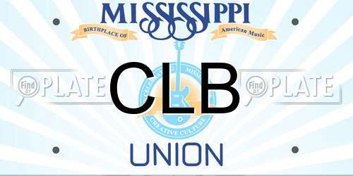 CLB Mississippi License Plate