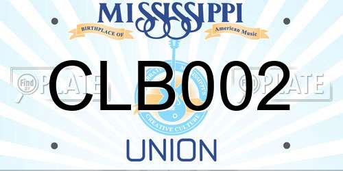 CLB002 Mississippi License Plate