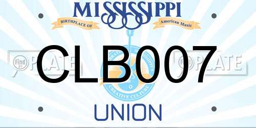 CLB007 Mississippi License Plate