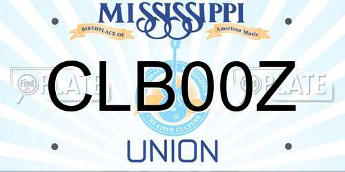 CLB00Z Mississippi License Plate