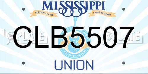 CLB5507 Mississippi License Plate
