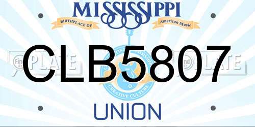 CLB5807 Mississippi License Plate