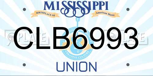 CLB6993 Mississippi License Plate