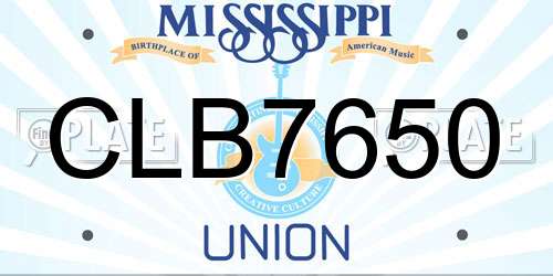 CLB7650 Mississippi License Plate