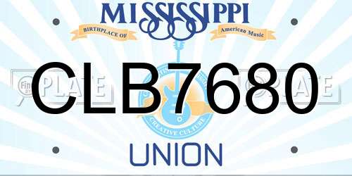 CLB7680 Mississippi License Plate