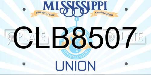 CLB8507 Mississippi License Plate