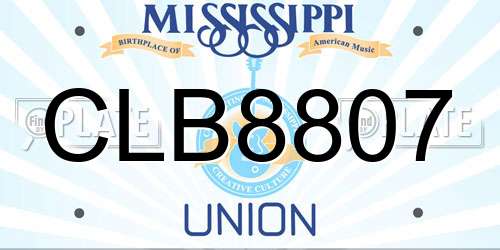 CLB8807 Mississippi License Plate