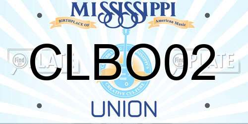 CLBO02 Mississippi License Plate