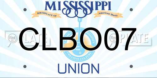 CLBO07 Mississippi License Plate