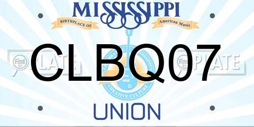 CLBQ07 Mississippi License Plate