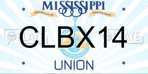 CLBX14 Mississippi License Plate