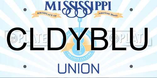 CLDYBLU Mississippi License Plate