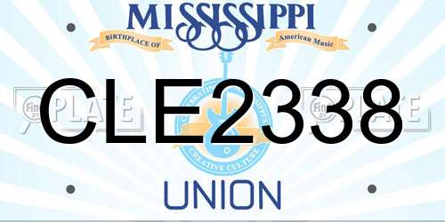 CLE2338 Mississippi License Plate