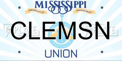 CLEMSN Mississippi License Plate