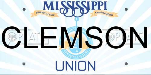 CLEMSON Mississippi License Plate