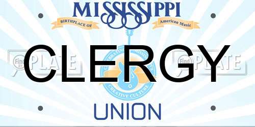 CLERGY Mississippi License Plate