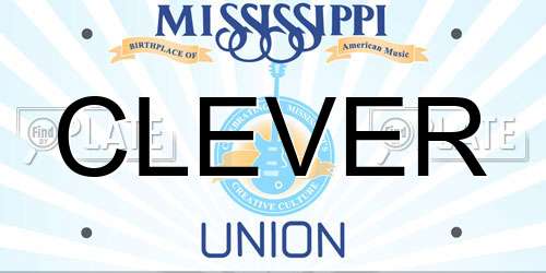 CLEVER Mississippi License Plate