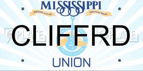 CLIFFRD Mississippi License Plate