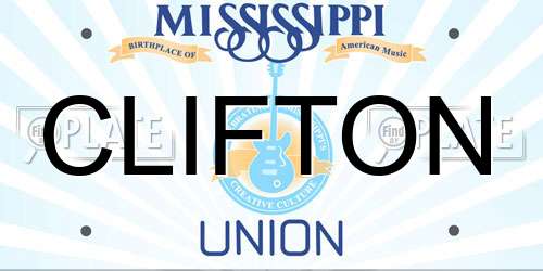 CLIFTON Mississippi License Plate