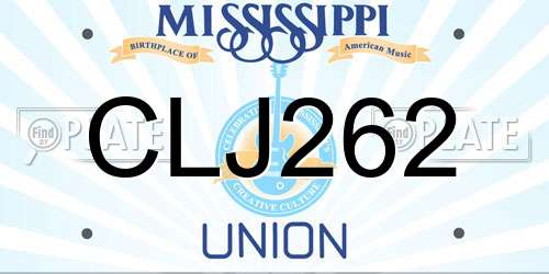 CLJ262 Mississippi License Plate