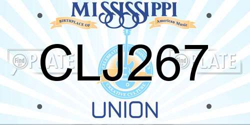 CLJ267 Mississippi License Plate