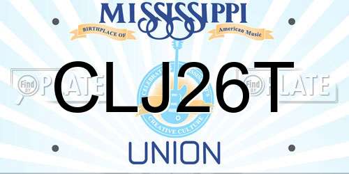 CLJ26T Mississippi License Plate