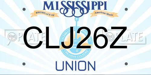 CLJ26Z Mississippi License Plate