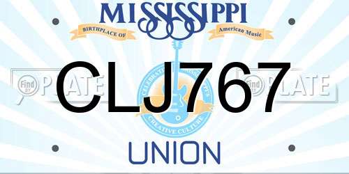 CLJ767 Mississippi License Plate