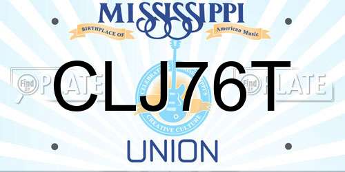 CLJ76T Mississippi License Plate
