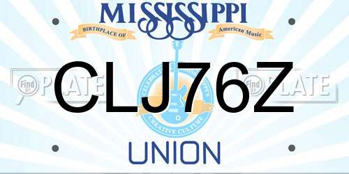 CLJ76Z Mississippi License Plate