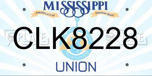 CLK8228 Mississippi License Plate