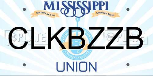 CLKBZZB Mississippi License Plate